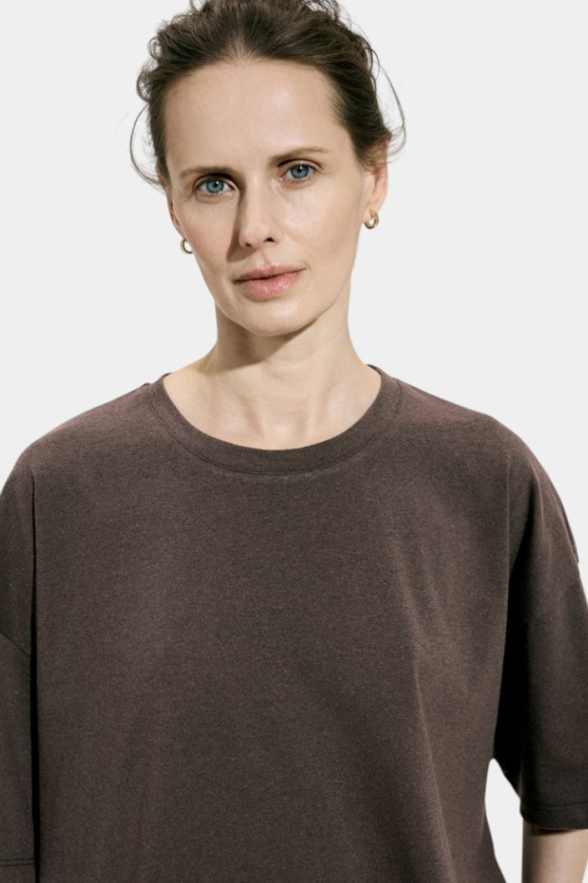 Коричнева оверсайз футболка Recycle 3165635 JUL