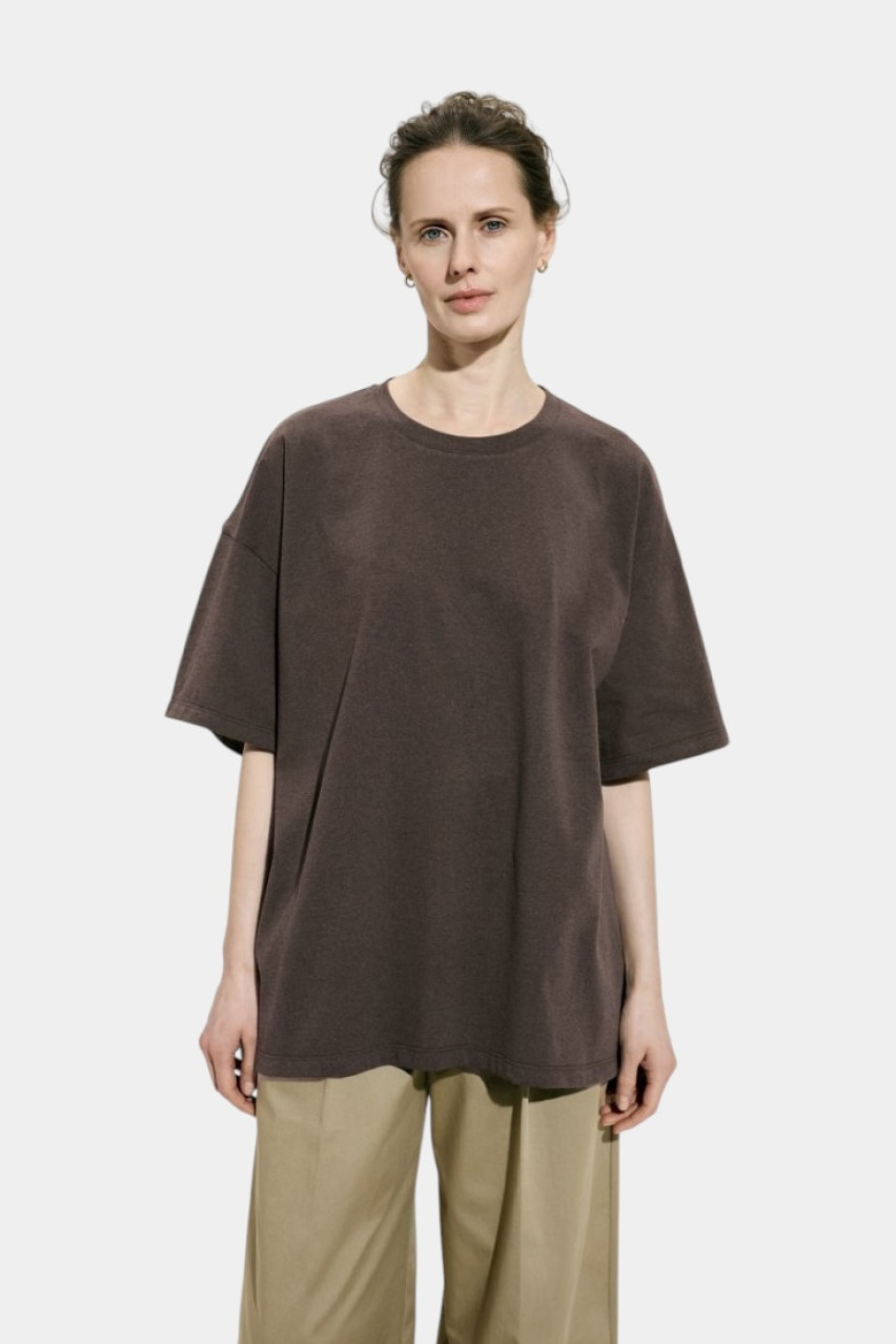 Коричнева оверсайз футболка Recycle 3165635 JUL