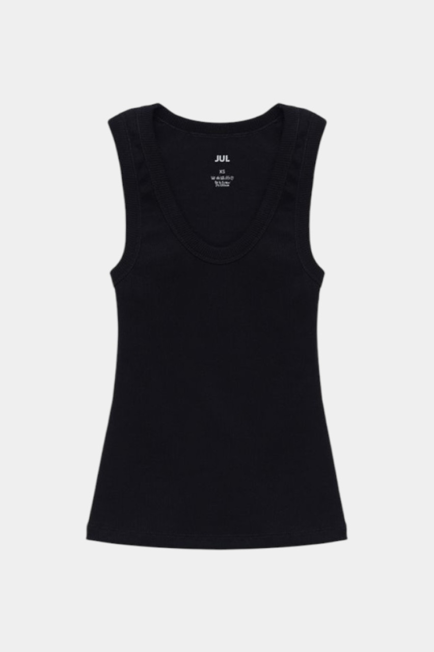 Чорна базова майка в рубчик 8153001 JUL