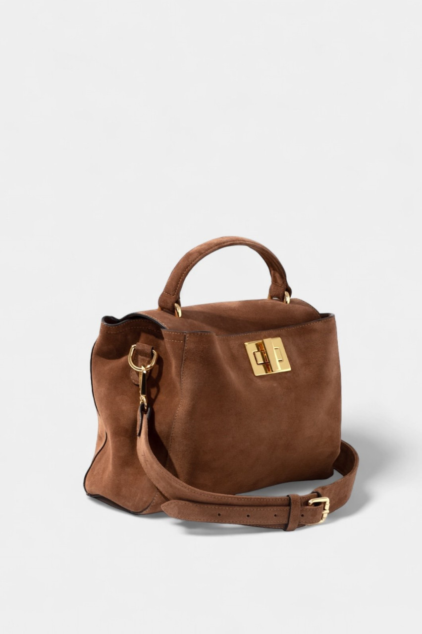 Коричнева замшева сумка Erna Soft New Kachorovska