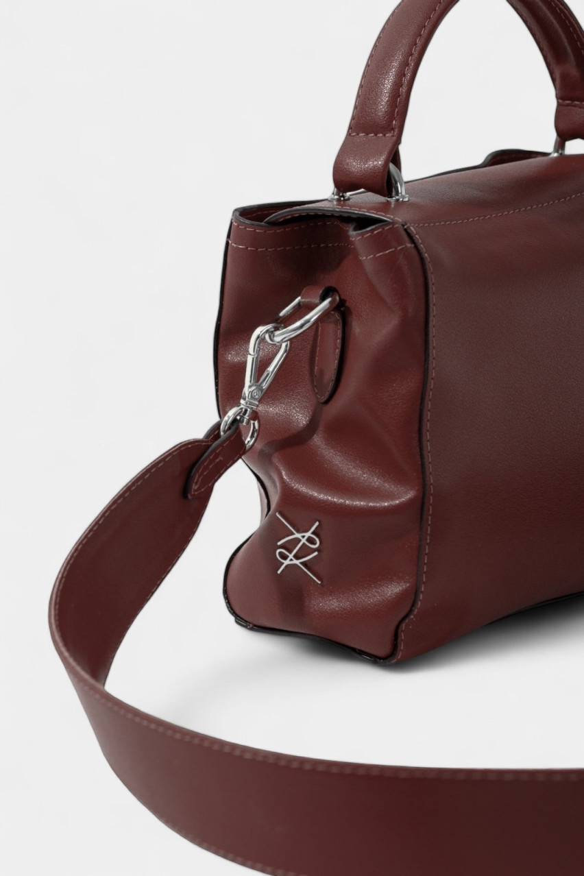 Коричневая сумка Erna Soft Mini New L0332 Kachorovska (серебряная фурнитура)