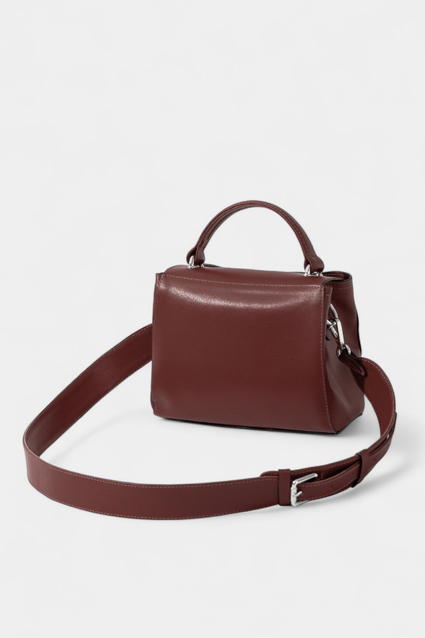 Коричневая сумка Erna Soft Mini New L0332 Kachorovska (серебряная фурнитура)