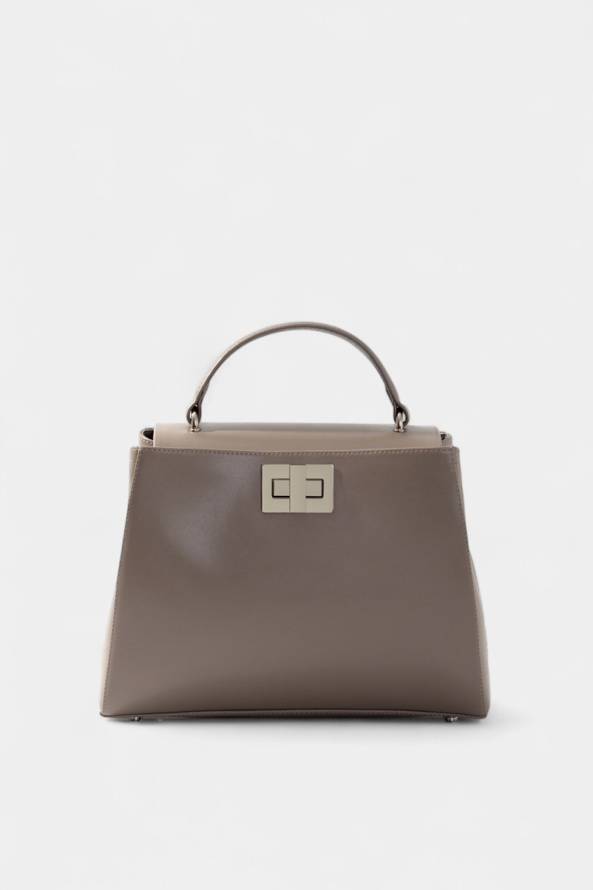 Сіра сумка Erna New L0334 Kachorovska (срібна фурнітура)