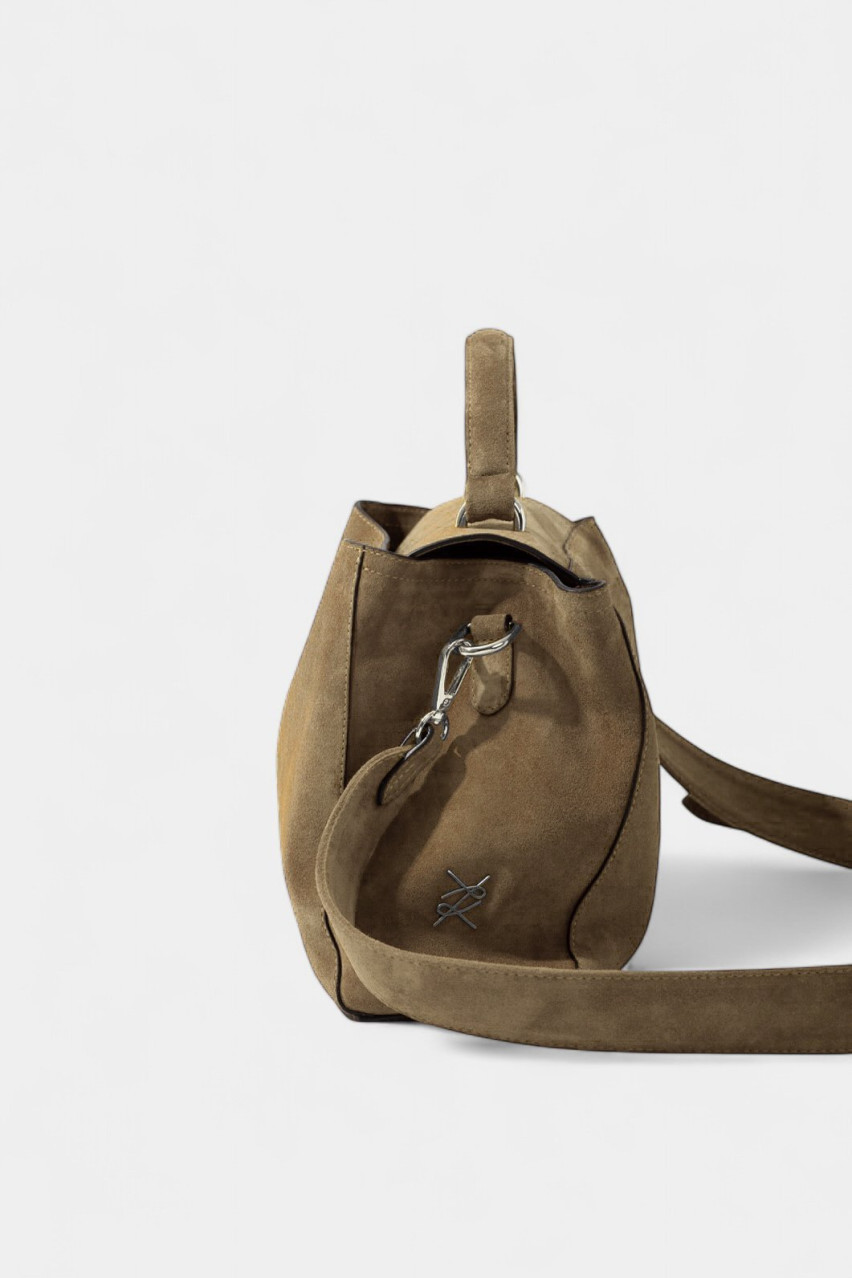 Бежева замшева сумка Erna Soft New Z0009 Kachorovska (замша, срібна фурнітура)