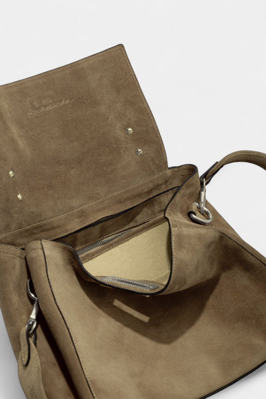 Бежева замшева сумка Erna Soft New Z0009 Kachorovska (замша, срібна фурнітура)