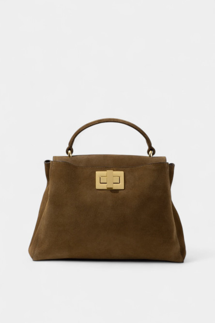 Коричневая замшевая сумка Erna Soft New