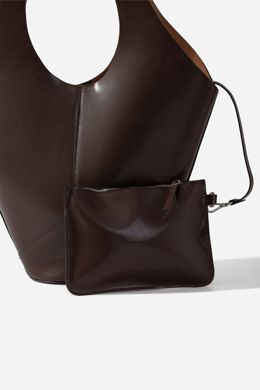 Коричневая сумка Khrystia L0294 Kachorovska (серебряная фурнитура)