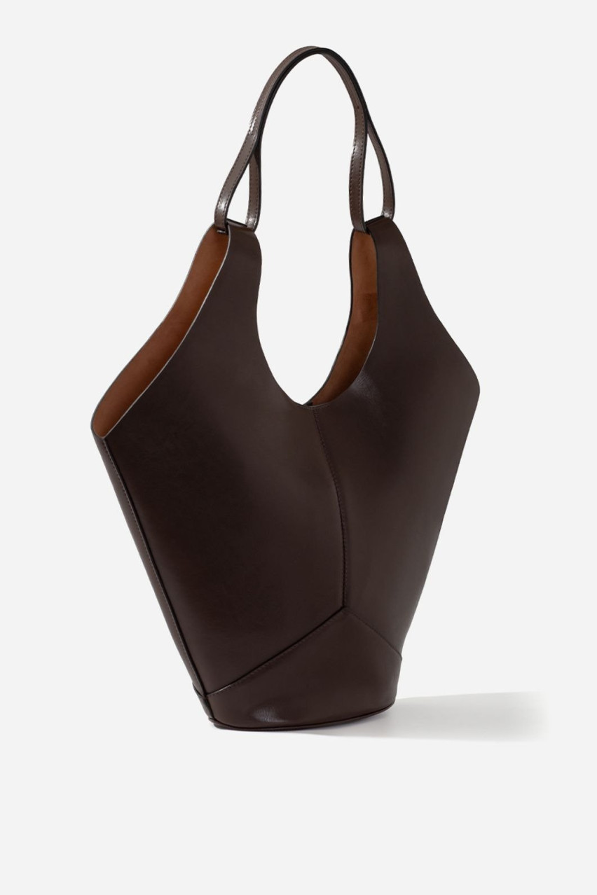 Коричневая сумка Khrystia L0294 Kachorovska (серебряная фурнитура)