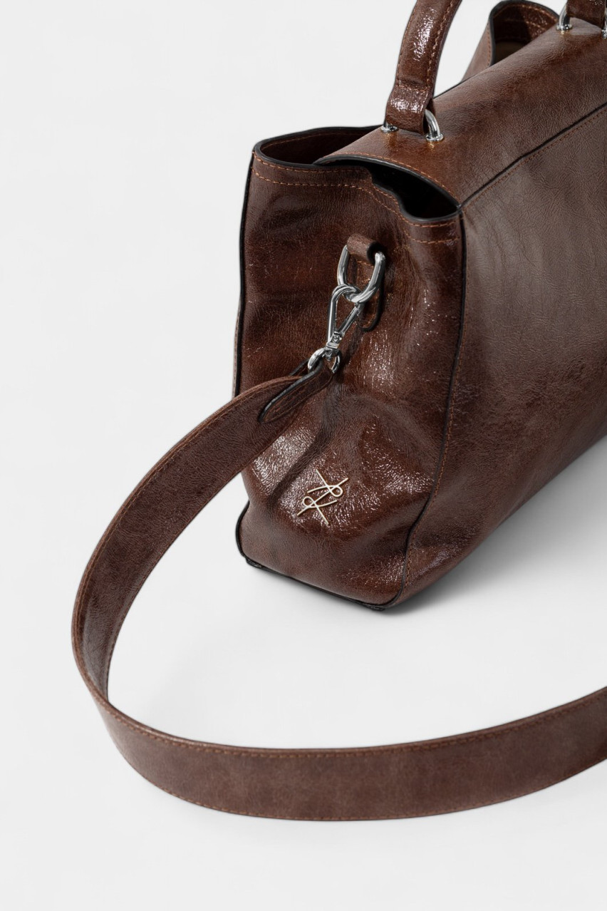 Коричневая сумка Erna Soft New L0376 Kachorovska (замша, серебряная фурнитура)