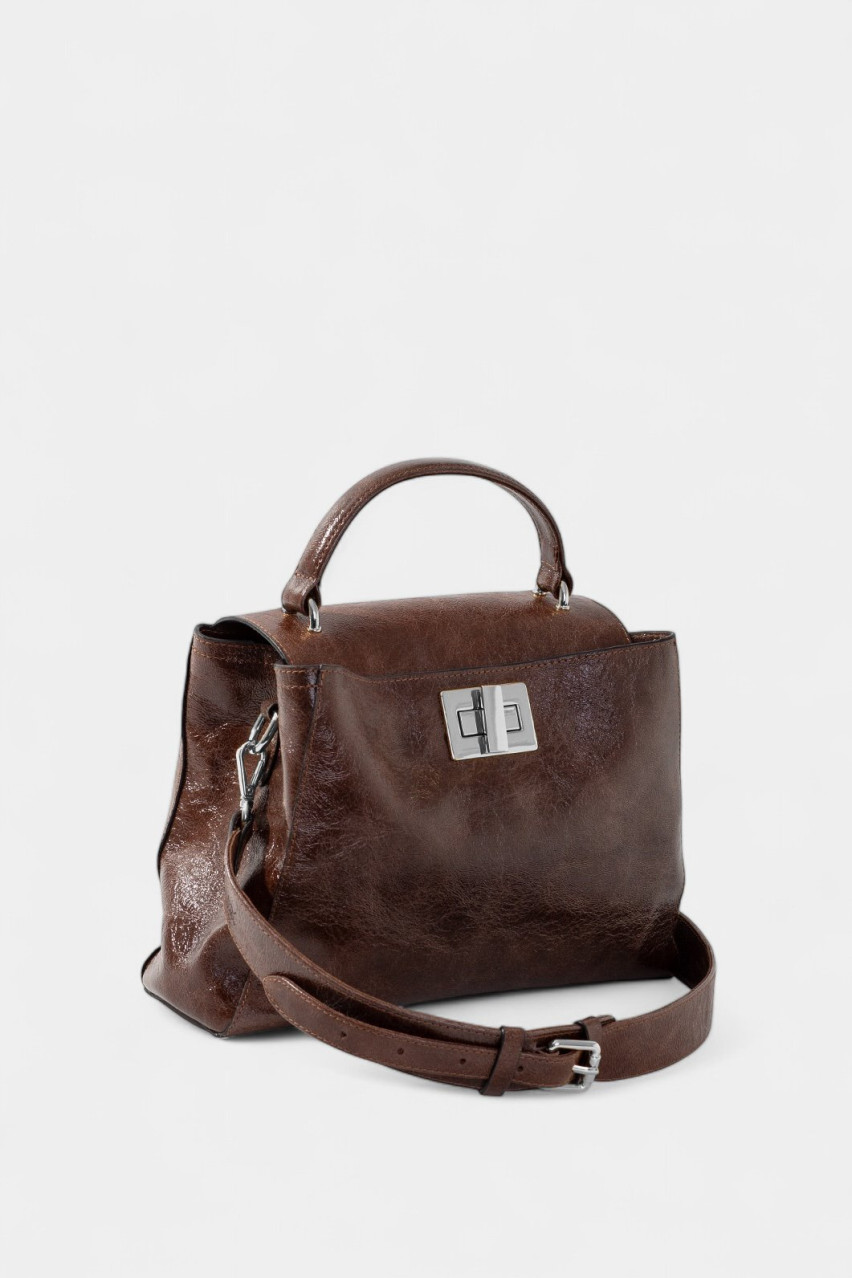 Коричневая сумка Erna Soft New L0376 Kachorovska (замша, серебряная фурнитура)