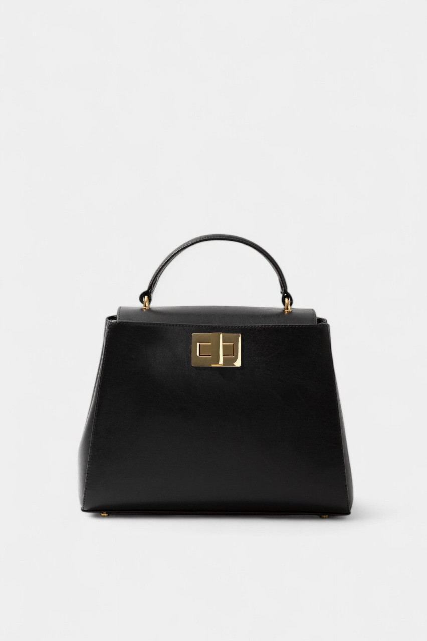 Чорна сумка Erna New Kachorovska (золота фурнітура)