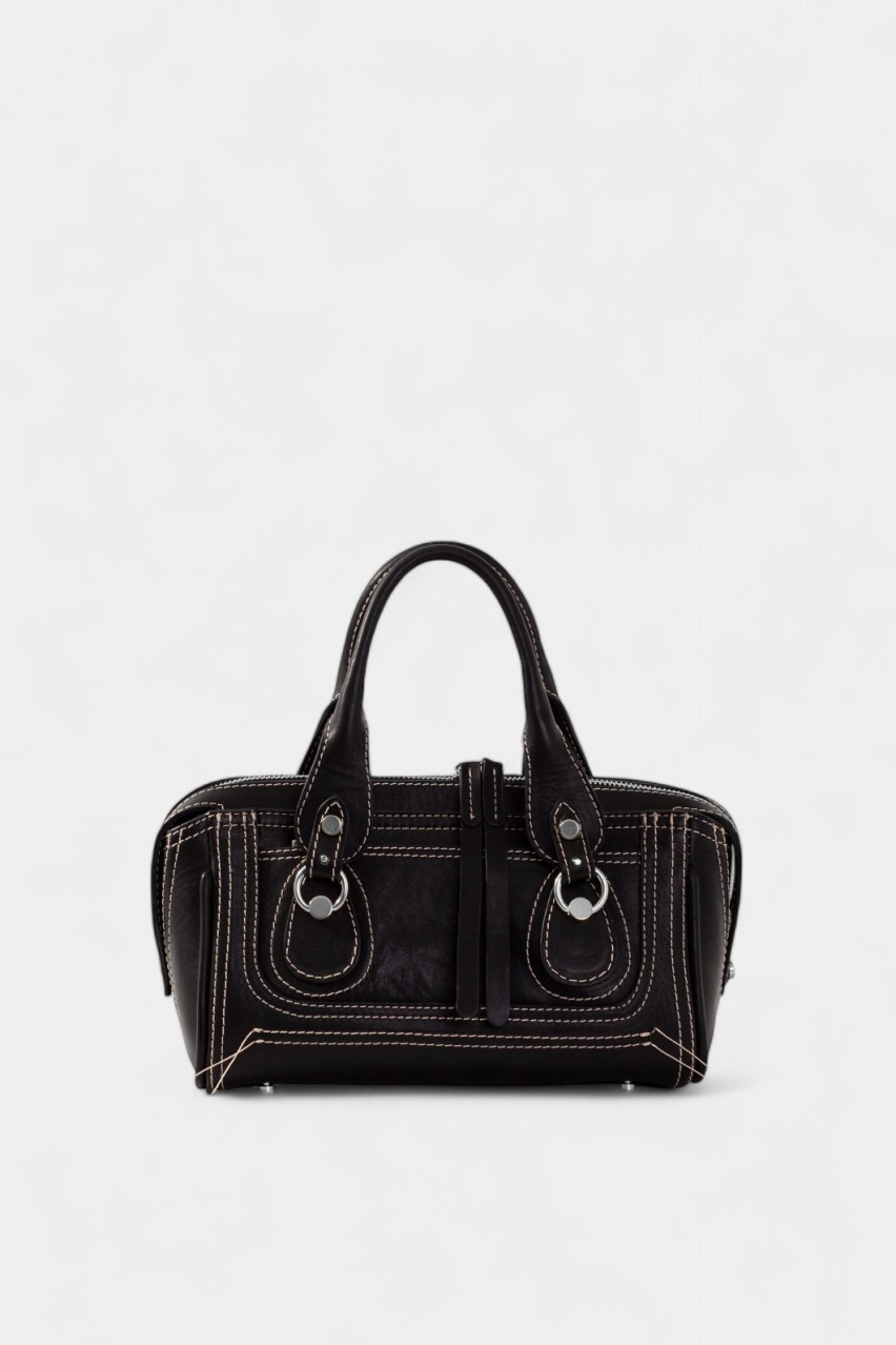 Черная сумка Donna L0400 Kachorovska (серебряная фурнитура)