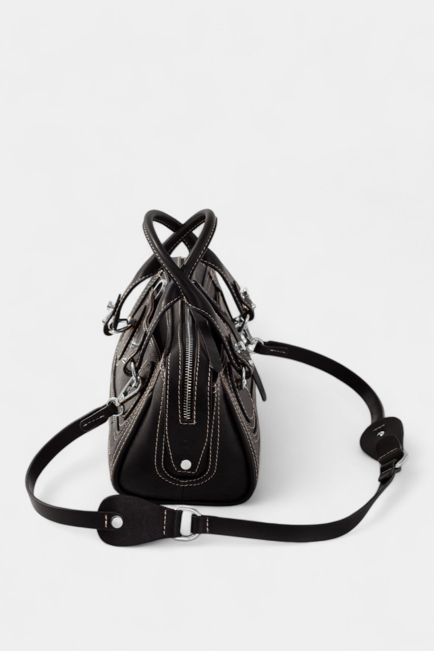 Черная сумка Donna L0400 Kachorovska (серебряная фурнитура)