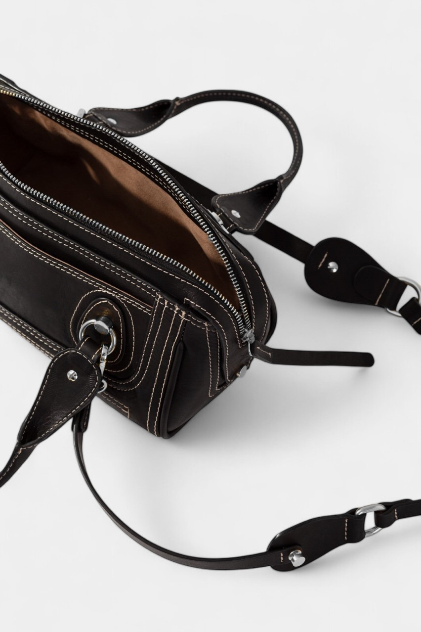 Черная сумка Donna L0400 Kachorovska (серебряная фурнитура)