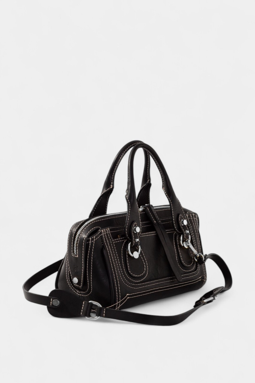 Черная сумка Donna L0400 Kachorovska (серебряная фурнитура)