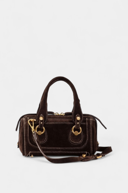 Коричневая замшевая сумка Donna Mini