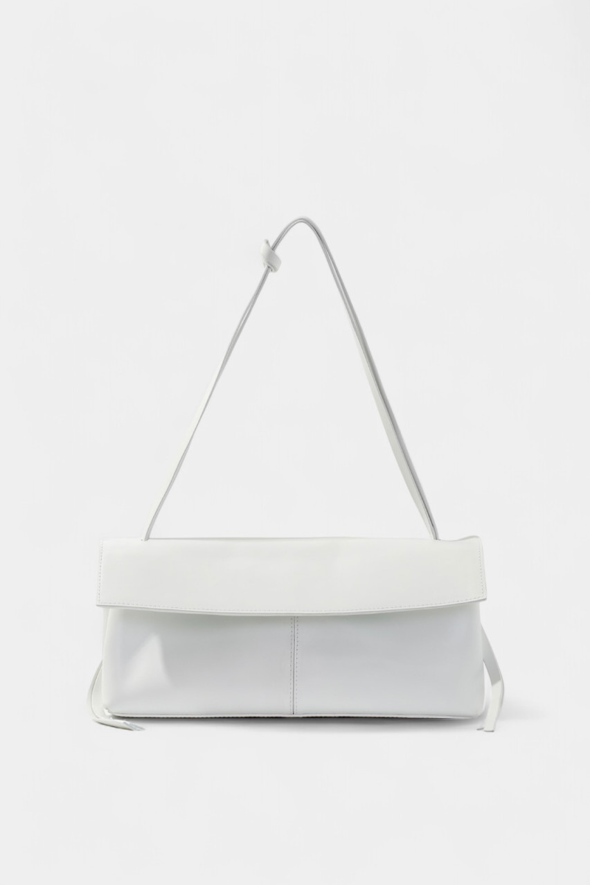 Біла сумка Rebecca Baguette L1120 Kachorovska (срібна фурнітура)