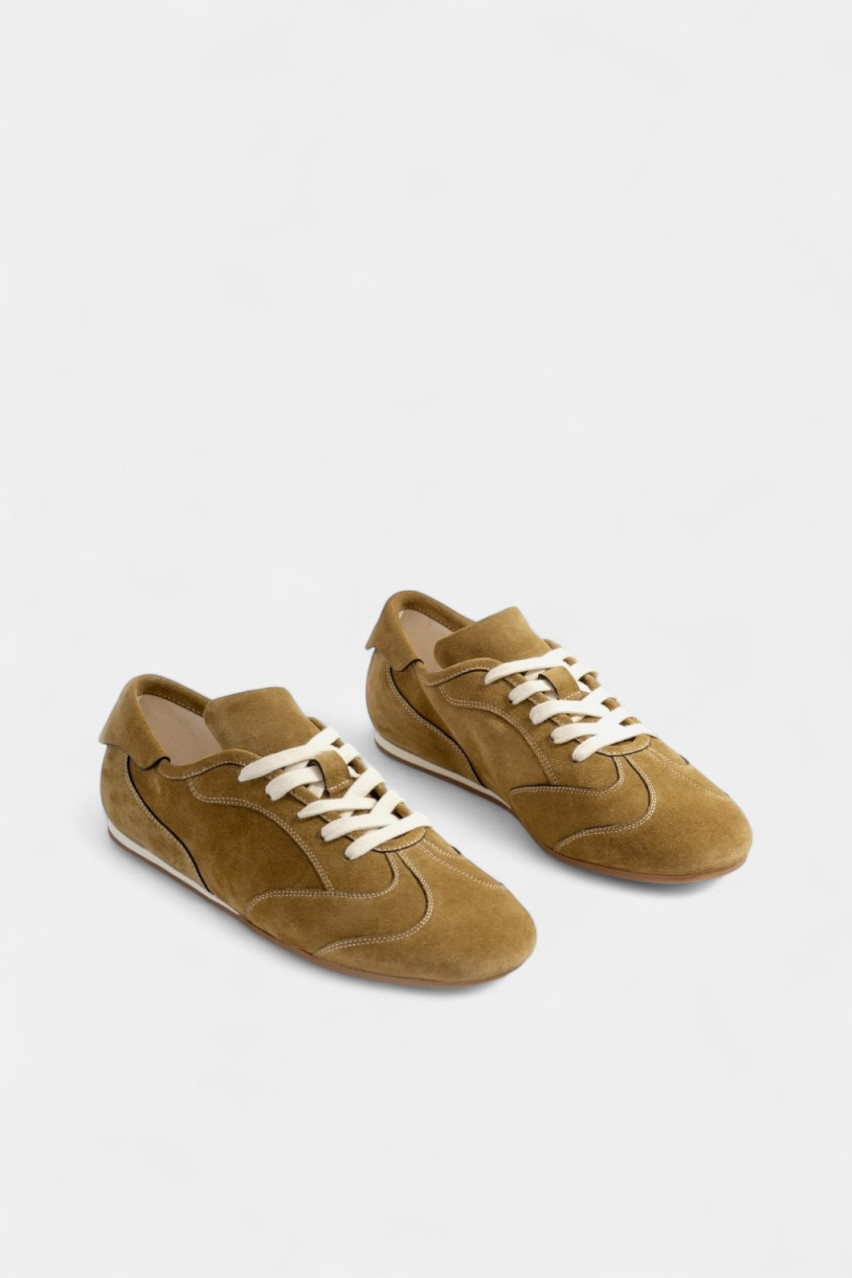 Оливковые кроссовки Bowley KR3806005 Z0247 Качоровская (замша)