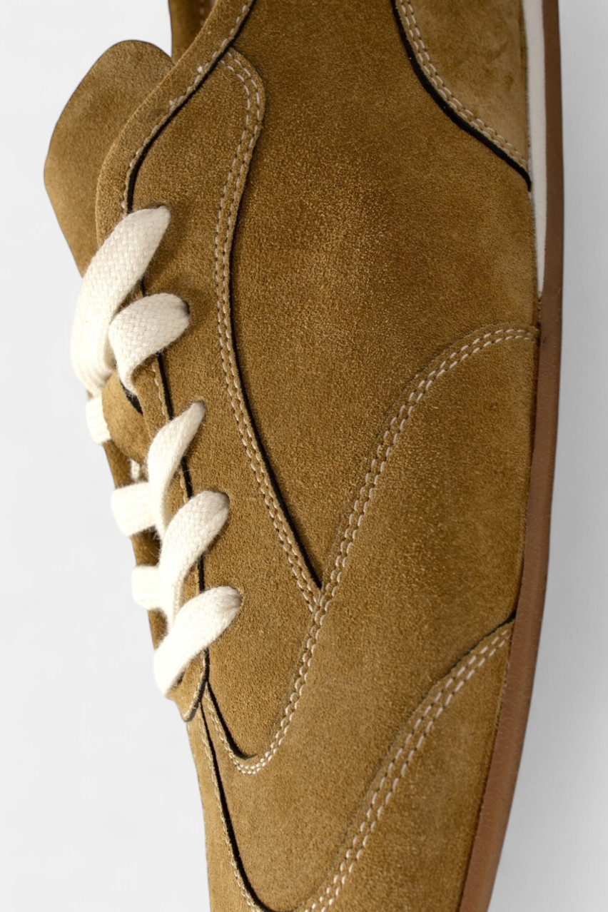 Оливковые кроссовки Bowley KR3806005 Z0247 Качоровская (замша)