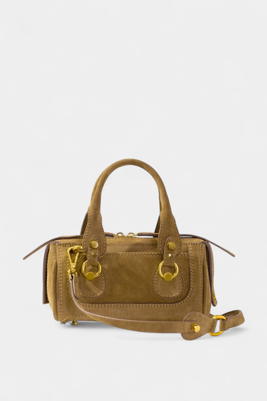 Оливковая замшевая сумка Donna Mini Z0247 Kachorovska (замша, золотая фурнитура)