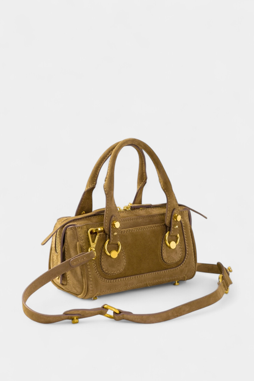 Оливковая замшевая сумка Donna Mini Z0247 Kachorovska (замша, золотая фурнитура)