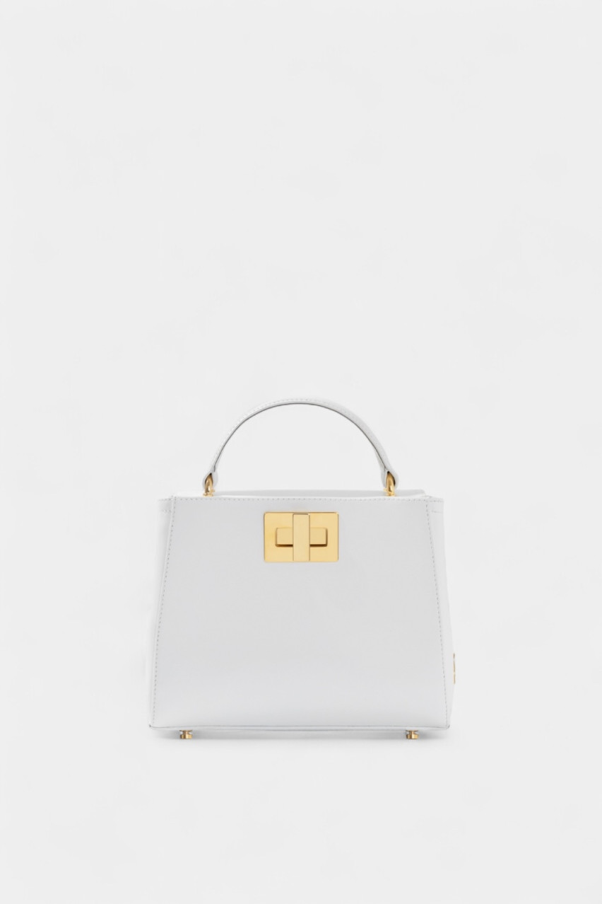 Белая сумка Erna Mini New L9962 Качоровская (золотая фурнитура)