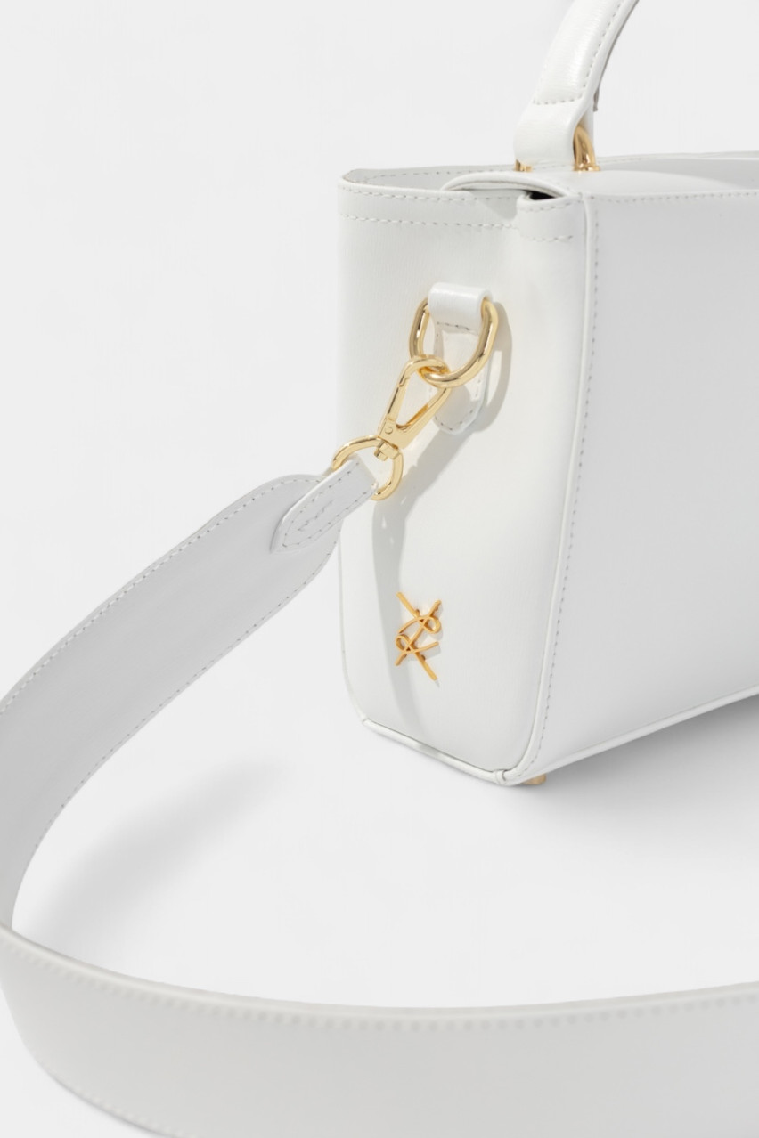 Белая сумка Erna Mini New L9962 Качоровская (золотая фурнитура)