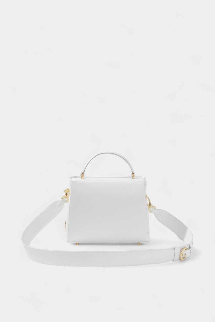 Белая сумка Erna Mini New L9962 Качоровская (золотая фурнитура)