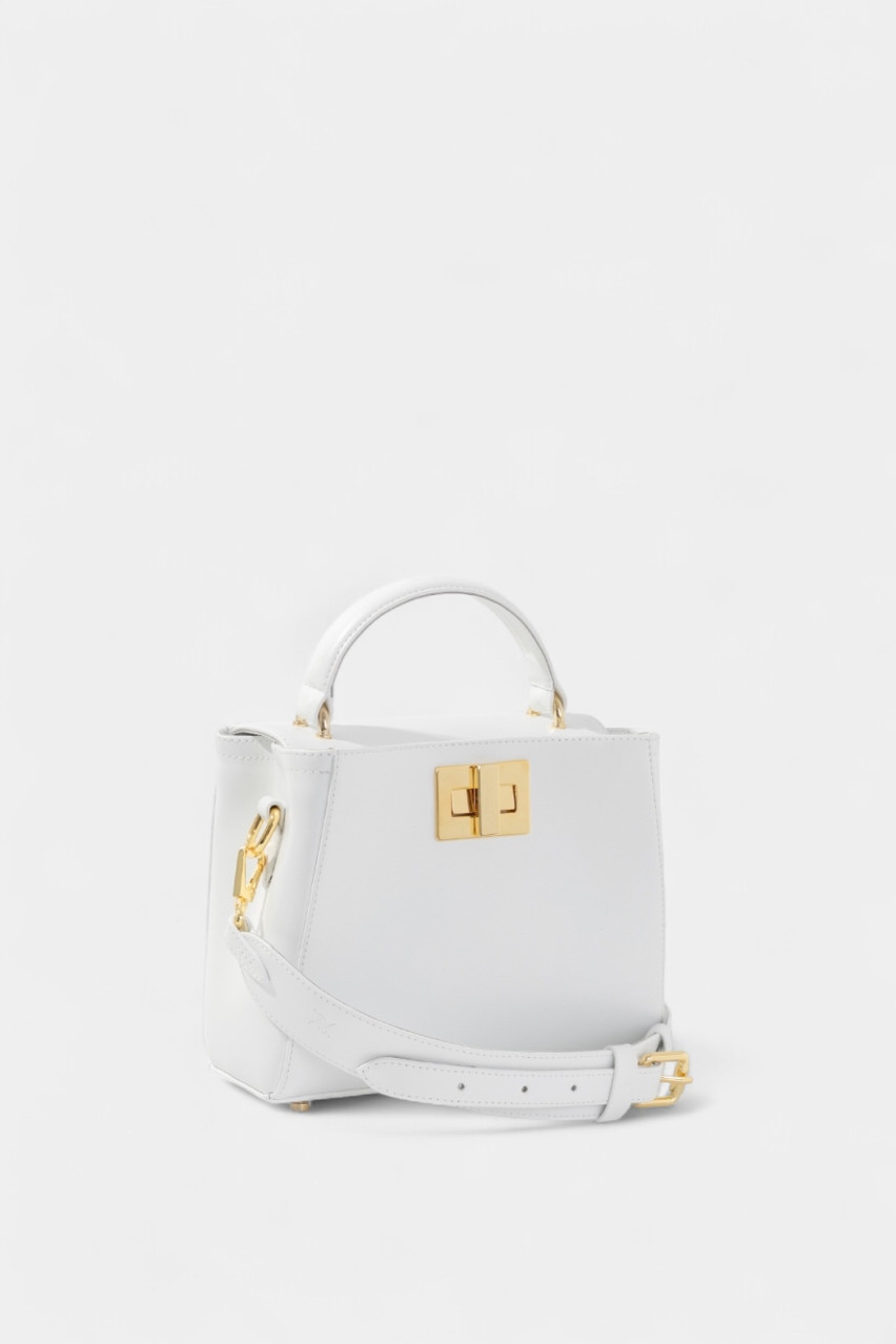 Белая сумка Erna Mini New L9962 Качоровская (золотая фурнитура)