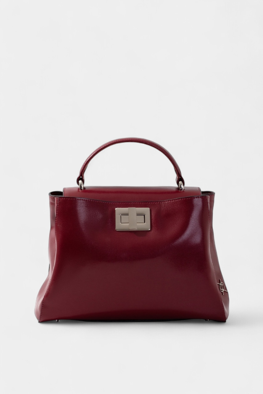 Бордова сумка Erna Soft New L9860 Kachorovska (срібна фурнітура)