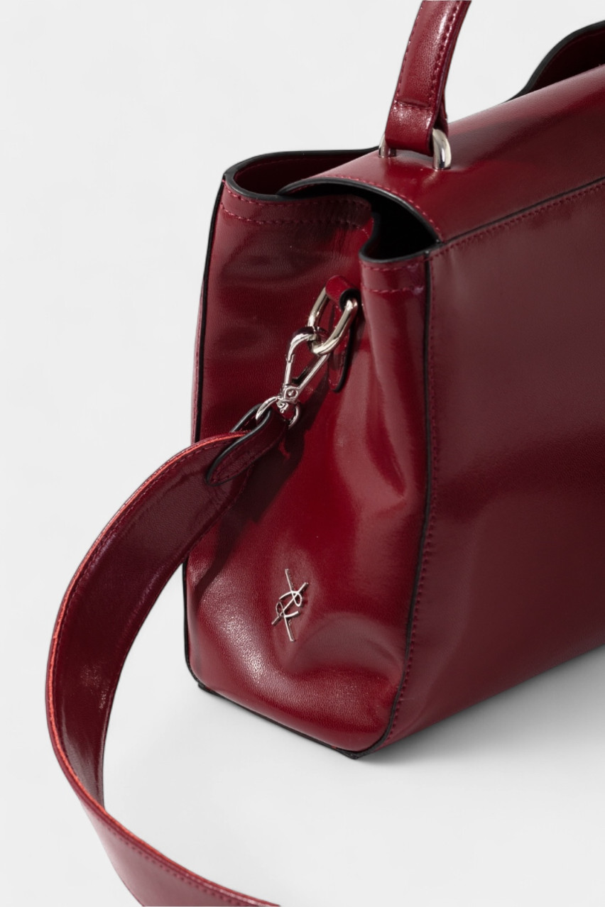 Бордова сумка Erna Soft New L9860 Kachorovska (срібна фурнітура)