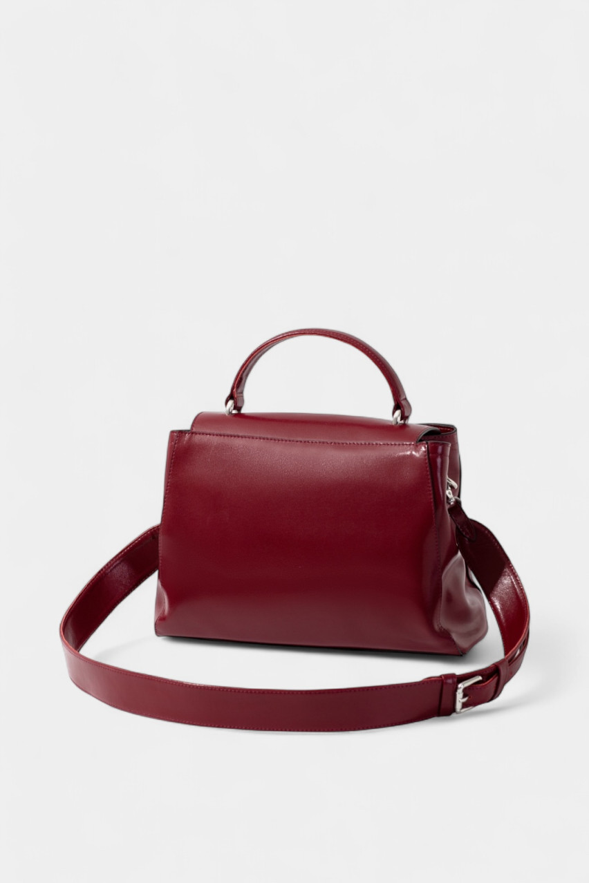 Бордова сумка Erna Soft New L9860 Kachorovska (срібна фурнітура)