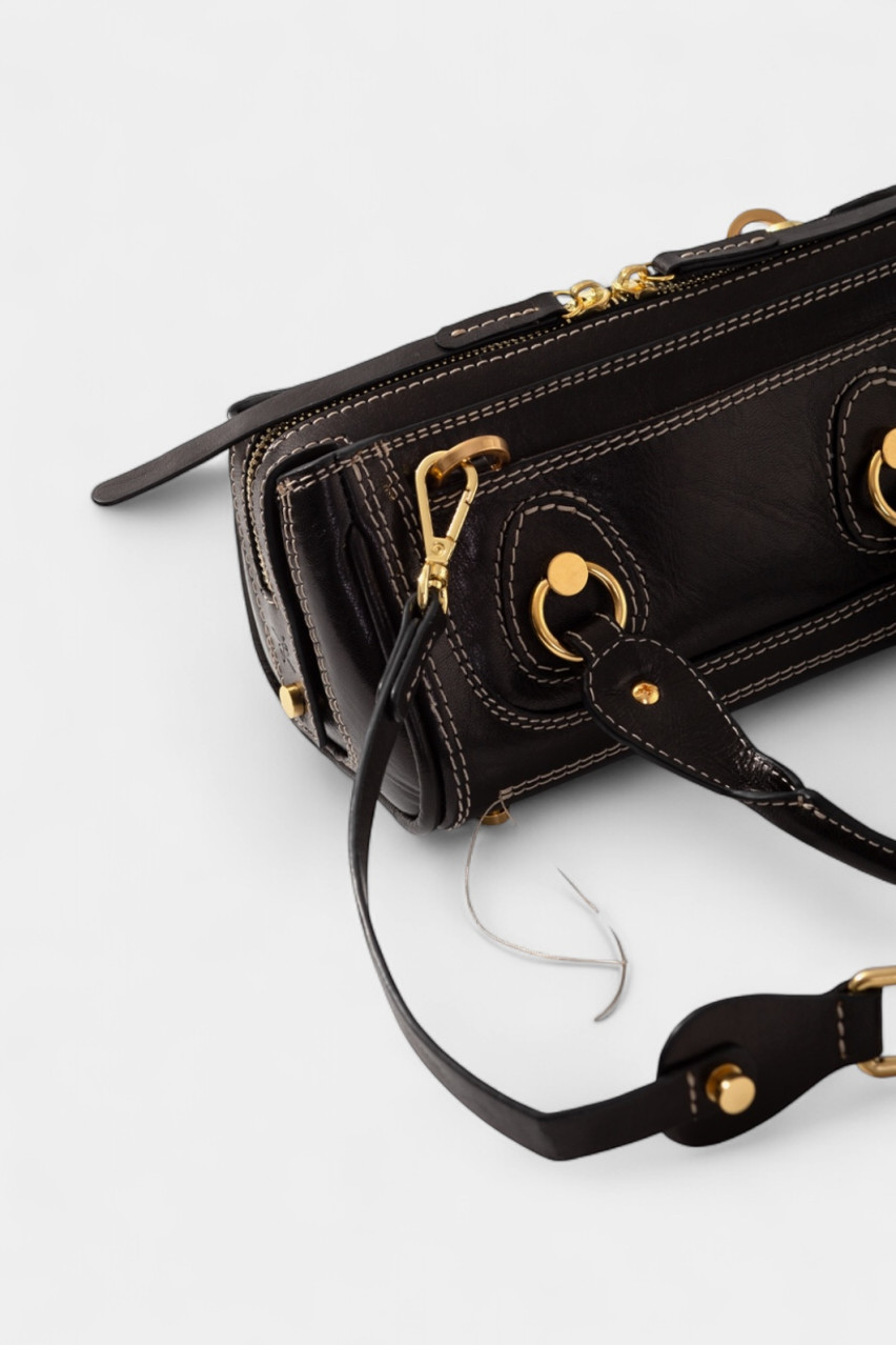 Черная сумка Donna Mini L1406 Kachorovska (золотая фурнитура)