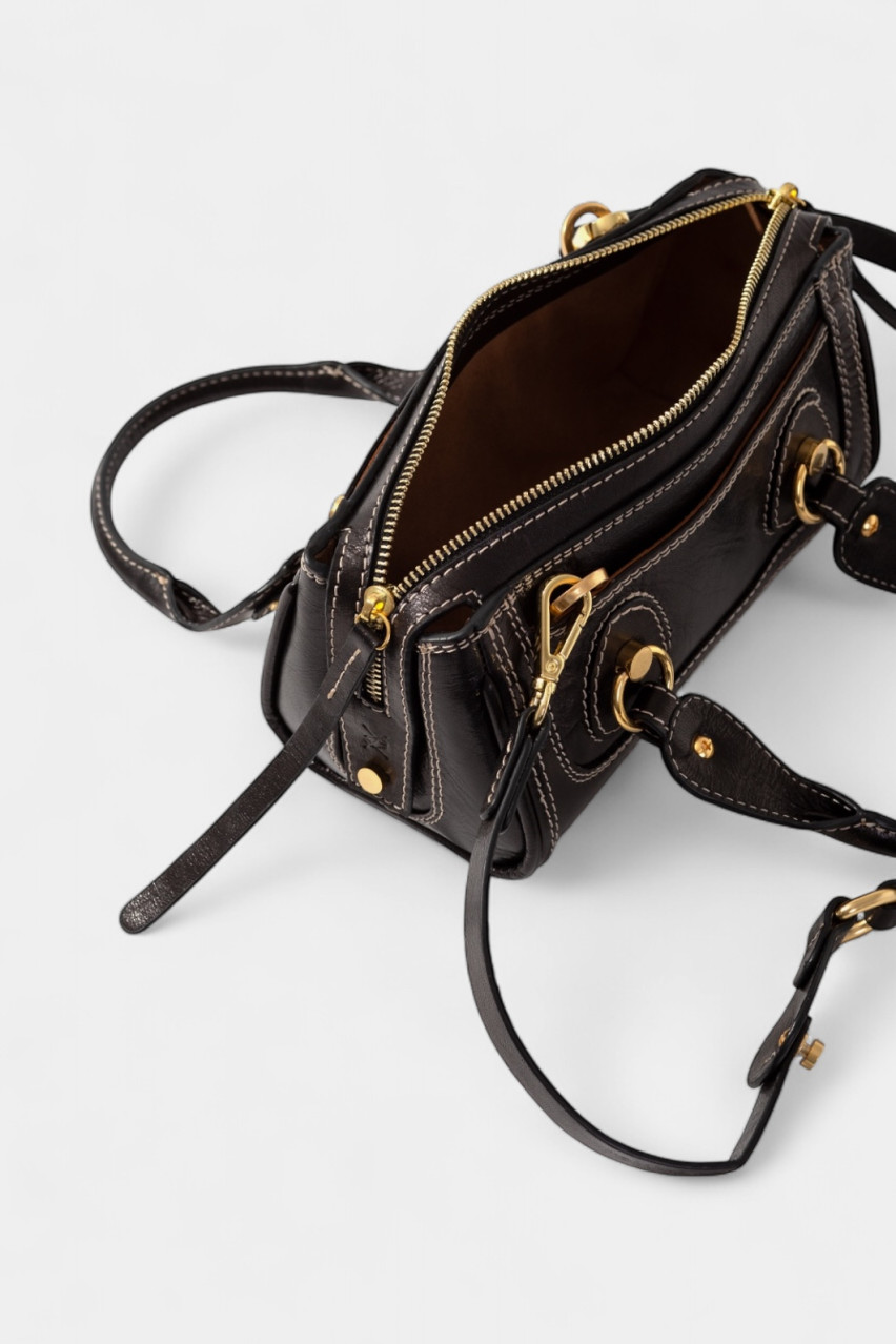 Черная сумка Donna Mini L1406 Kachorovska (золотая фурнитура)