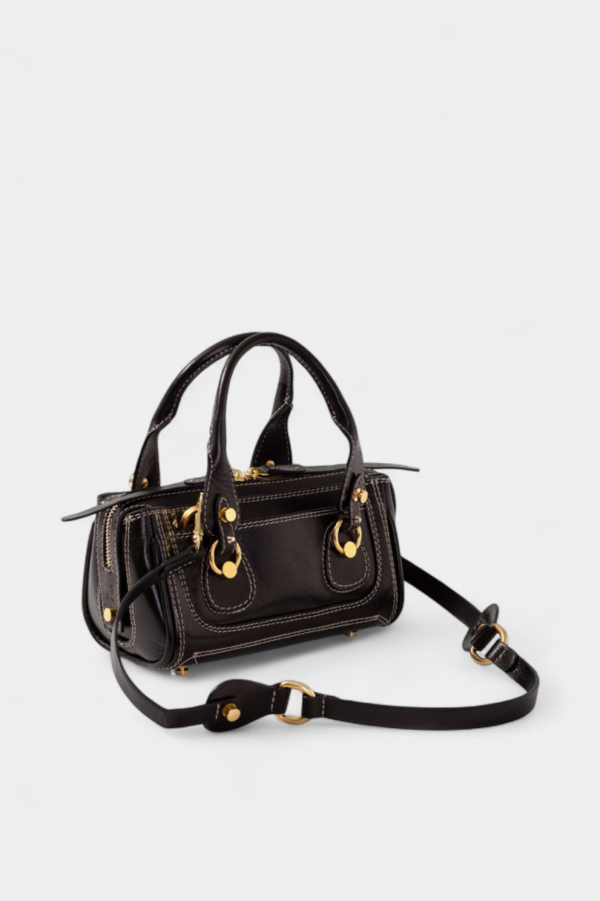 Черная сумка Donna Mini L1406 Kachorovska (золотая фурнитура)