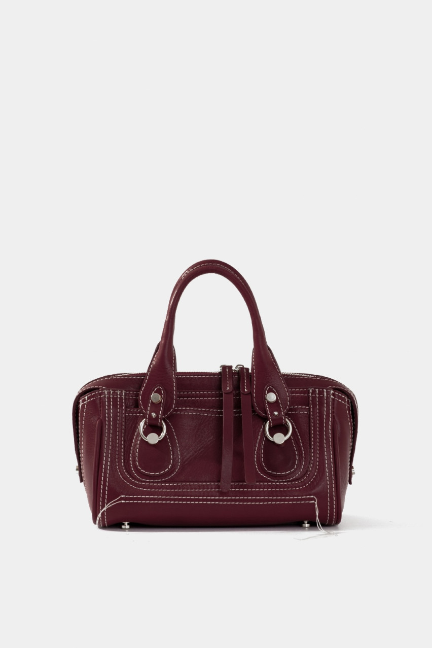 Бордовая сумка Donna Mini L0370 Kachorovska (серебряная фурнитура)