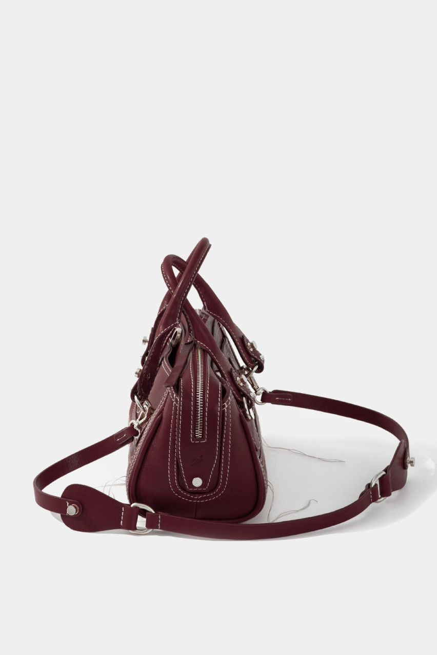 Бордовая сумка Donna Mini L0370 Kachorovska (серебряная фурнитура)