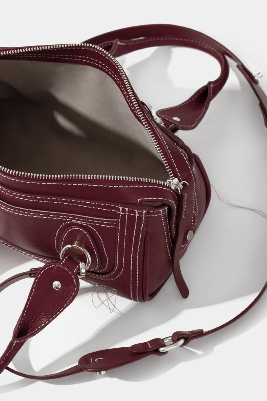 Бордовая сумка Donna Mini L0370 Kachorovska (серебряная фурнитура)