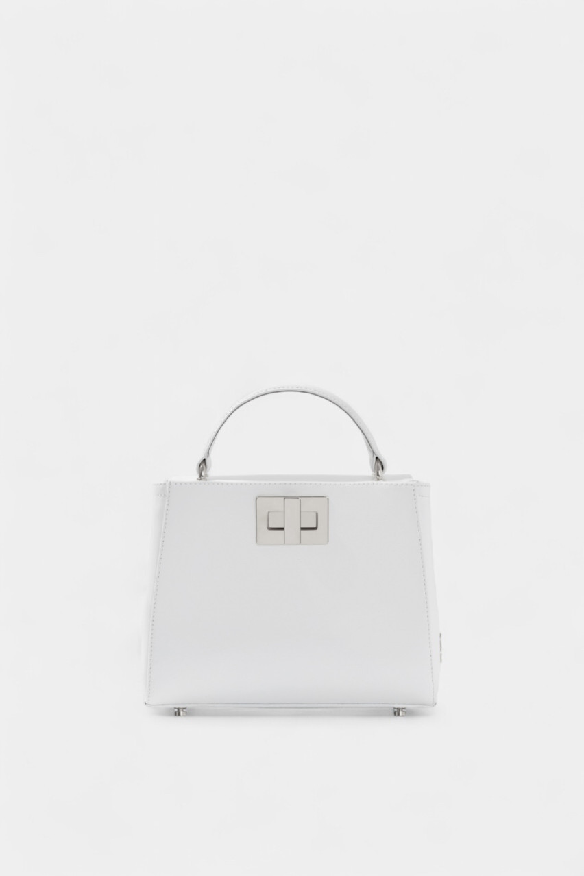 Белая сумка Erna Mini New L9962 Kachorovska (серебряная фурнитура)