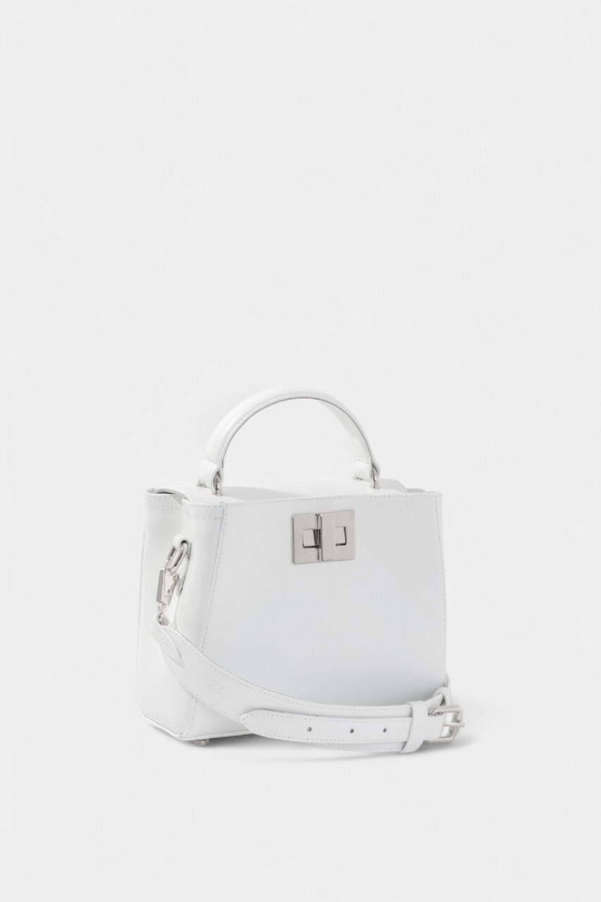 Белая сумка Erna Mini New L9962 Kachorovska (серебряная фурнитура)