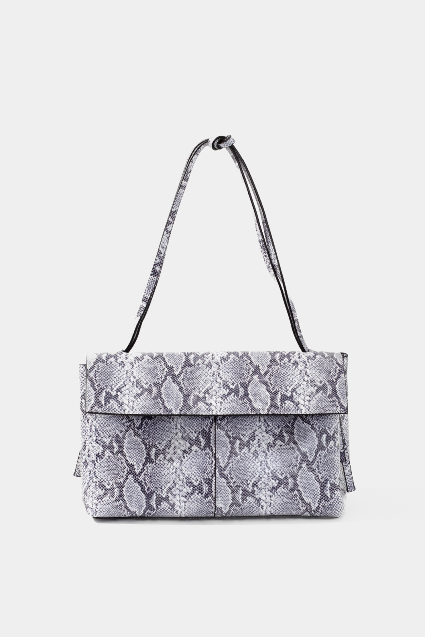 Черно-белая сумка Rebecca Grande с принтом L9915 Kachorovska (принт, серебряная фурнитура)