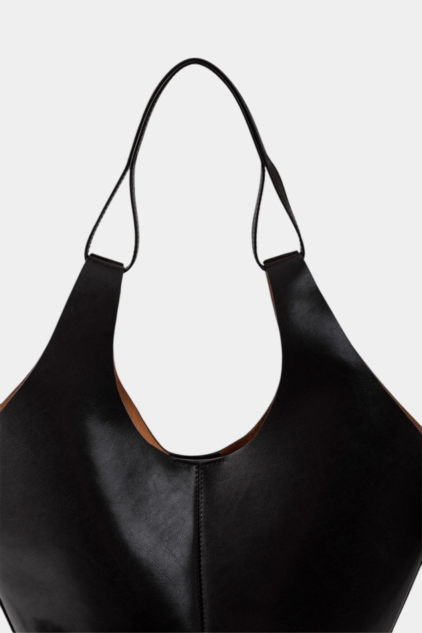 Черный шопер Khrystia L0293 Kachorovska (серебряная фурнитура)