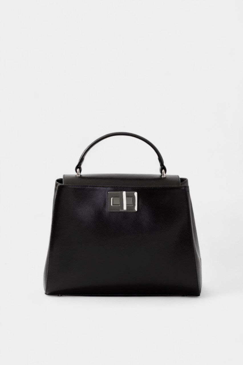 Черная сумка Erna New L0296 Kachorovska (серебряная фурнитура)