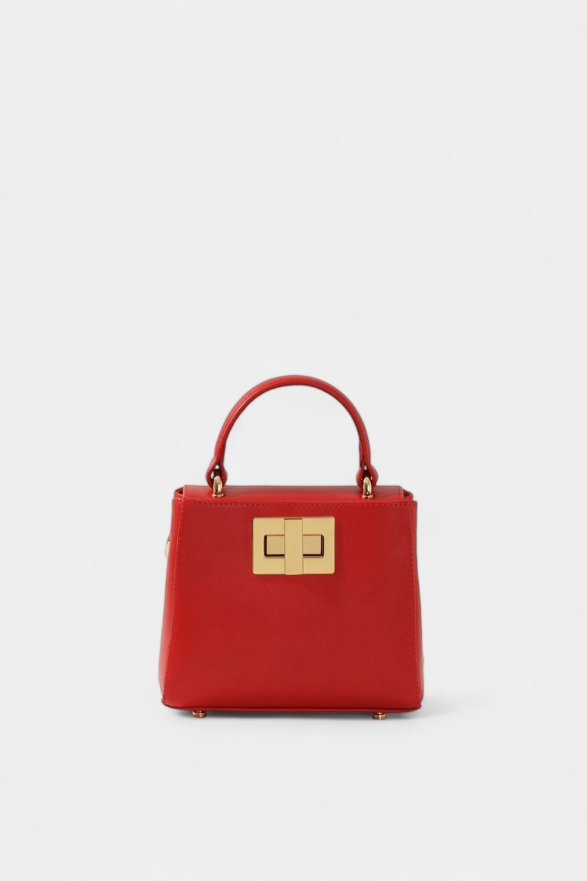 Червона сумка Erna Micro New L0337 Kachorovska (золота фурнітура)
