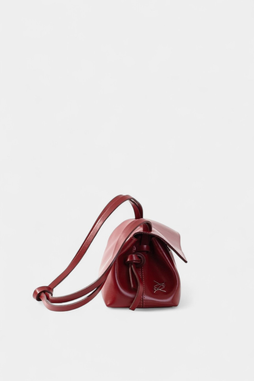 Червона сумка Rebecca Baguette L0339 Kachorovska (срібна фурнітура)