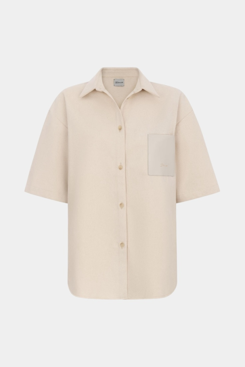 Бежевий джинсовий костюм із сорочкою та бермудами KateLab