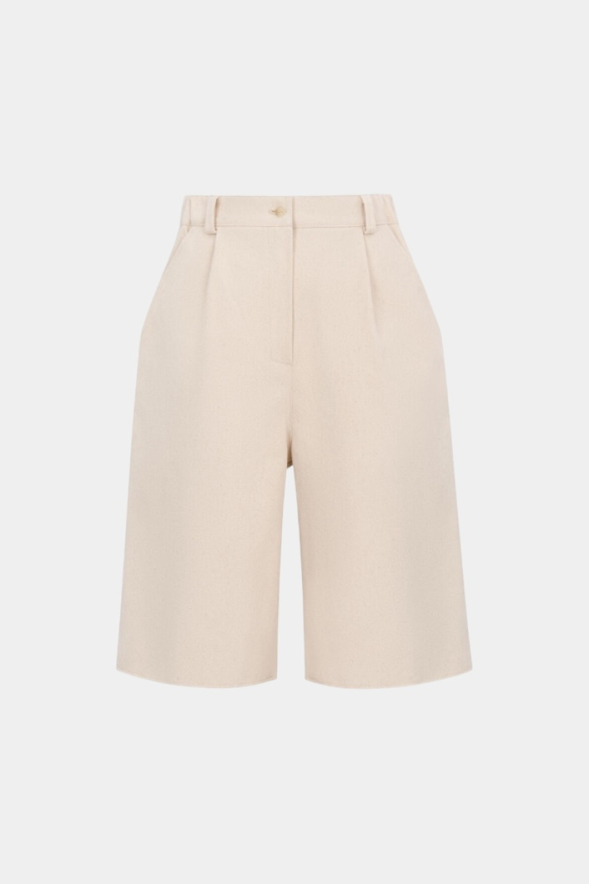 Бежевий джинсовий костюм із сорочкою та бермудами KateLab