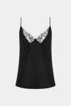 Чорна майка в білизняному стилі з чорним мереживом
