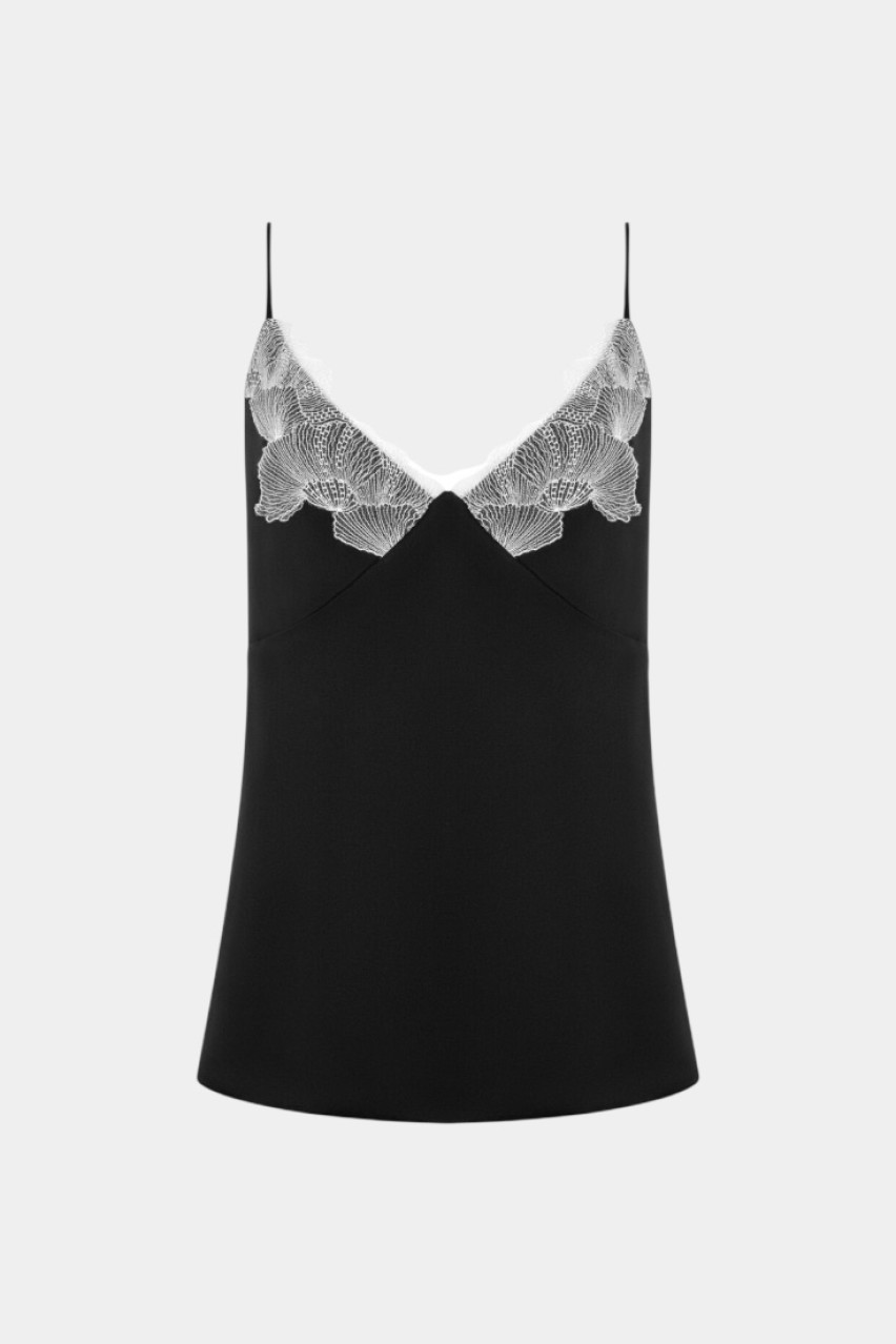 Чорна майка в білизняному стилі з білим мереживом 7564672 KateLab