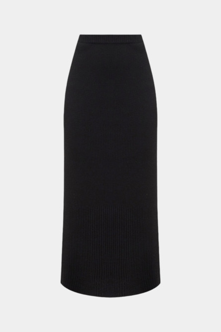 Черная вязаная юбка